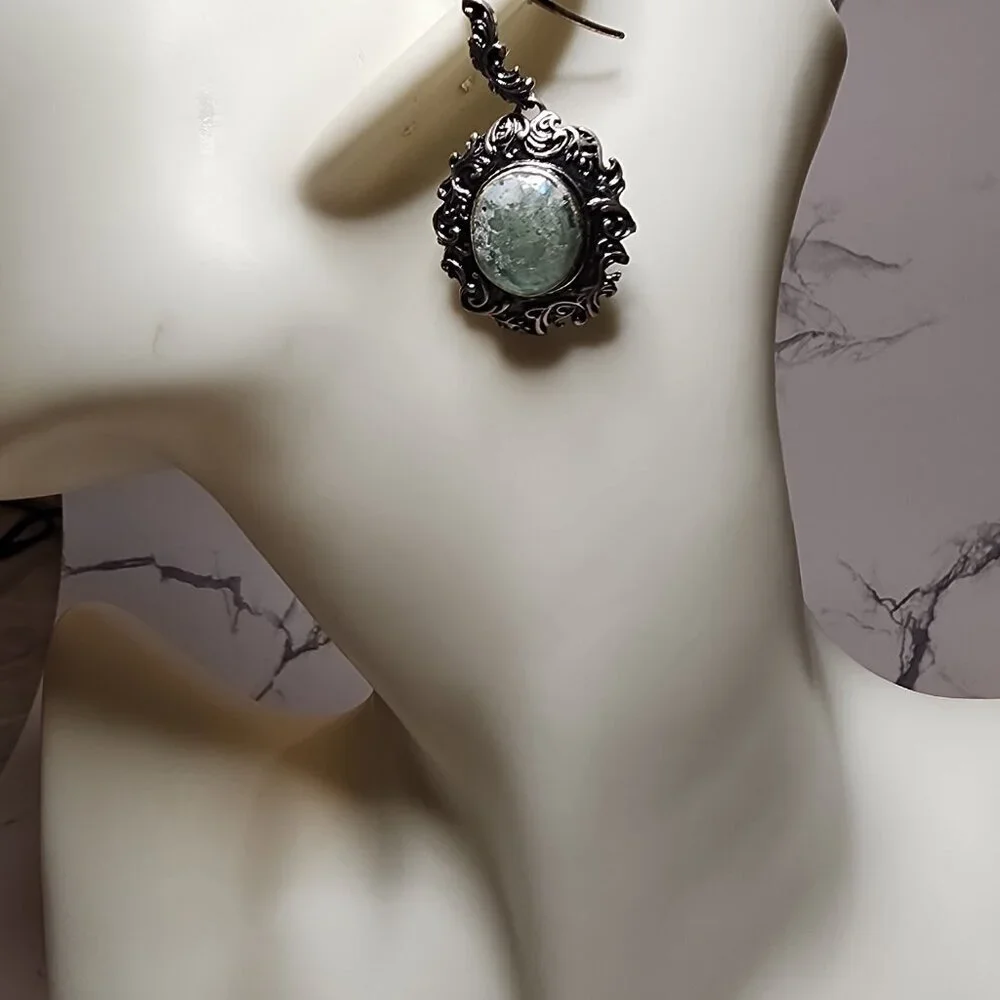 Paz Creations Sterling Silver Roman Glass Made in Israel Earrings